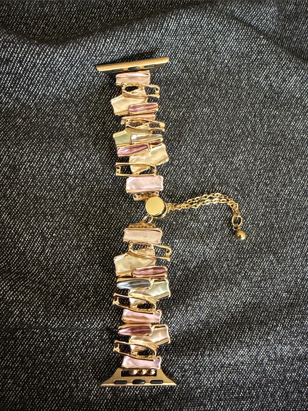 Gold Tone Multicolor Link Bracelet Watch Band Adapter - Women Jewelry